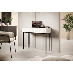 Biurko Nicole 100 cm - biały mat, czarne nóżki Biurko Nicole 100 cm - biały mat, czarne nóżki