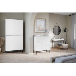 Biurko Nicole 100 cm - biały mat, czarne nóżki Biurko Nicole 100 cm - biały mat, czarne nóżki