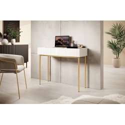 Biurko Nicole 100 cm - biały mat / złote nóżki Biurko Nicole 100 cm - biały mat / złote nóżki
