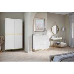Biurko Nicole 100 cm - biały mat / złote nóżki Biurko Nicole 100 cm - biały mat / złote nóżki