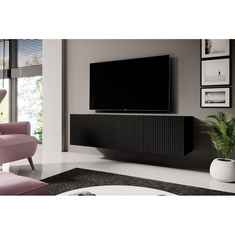 Szafka RTV wisząca Nicole 150 cm - czarny mat Szafka RTV wisząca Nicole 150 cm - czarny mat
