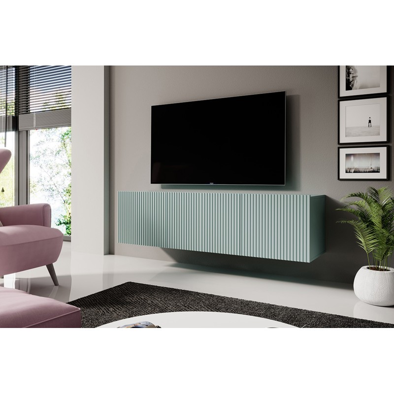 Szafka RTV wisząca Nicole 150 cm z szufladą - szałwia - Limitowana oferta Szafka RTV wisząca Nicole 150 cm z szufladą - szałwia - Limitowana oferta