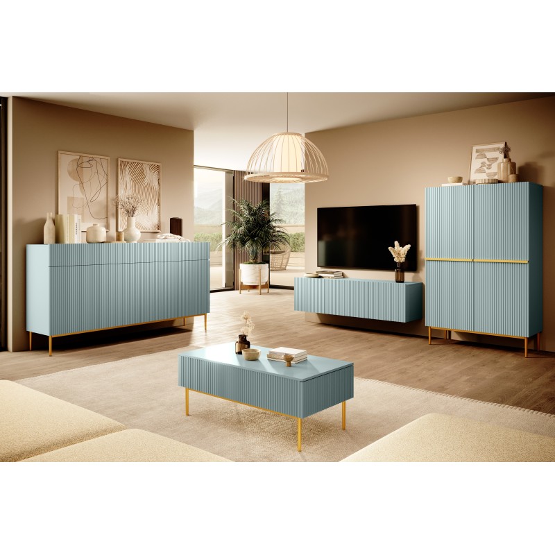 Szafka RTV wisząca Nicole 150 cm z szufladą - szałwia - Limitowana oferta Szafka RTV wisząca Nicole 150 cm z szufladą - szałwia - Limitowana oferta
