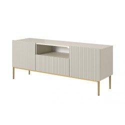 Szafka RTV Nicole 150 cm - kaszmir/złote nóżki