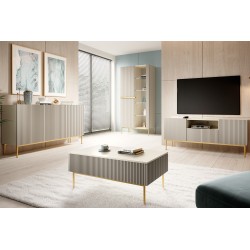 Szafka RTV Nicole 150 cm - kaszmir/złote nóżki Szafka RTV Nicole 150 cm - kaszmir/złote nóżki