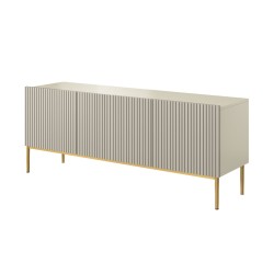Szafka RTV Nicole 150 cm - kaszmir / złote nóżki