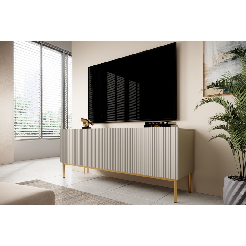 Szafka RTV Nicole 150 cm - kaszmir / złote nóżki Szafka RTV Nicole 150 cm - kaszmir / złote nóżki