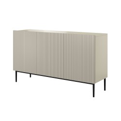 Komoda Nicole 150 cm z ryflowanym frontem - kaszmir