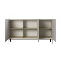 Komoda Nicole 150 cm z ryflowanym frontem - kaszmir