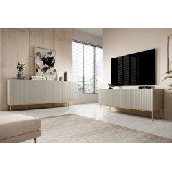 Komoda Nicole 200 cm - kaszmir / złote nóżki Komoda Nicole 200 cm - kaszmir / złote nóżki