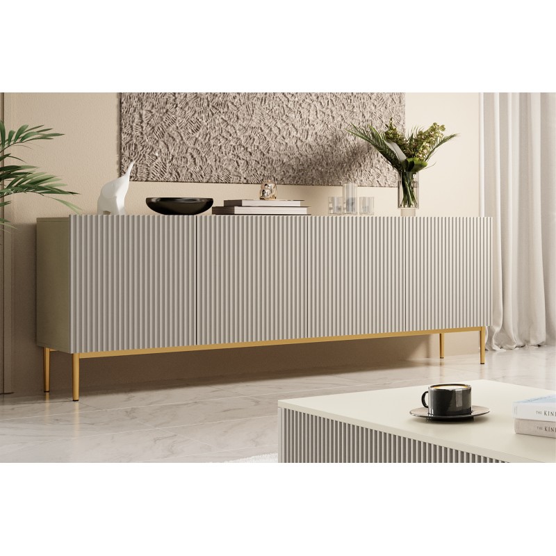 Komoda Nicole 200 cm - kaszmir / złote nóżki Komoda Nicole 200 cm - kaszmir / złote nóżki