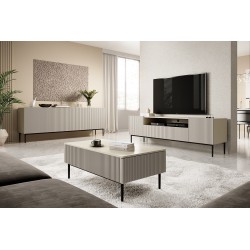 Komoda Nicole 200 cm na metalowych nogach - kaszmir / czarne nóżki Komoda Nicole 200 cm na metalowych nogach - kaszmir / czarne nóżki