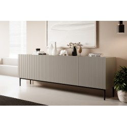 Komoda Nicole 200 cm na metalowych nogach - kaszmir / czarne nóżki Komoda Nicole 200 cm na metalowych nogach - kaszmir / czarne nóżki