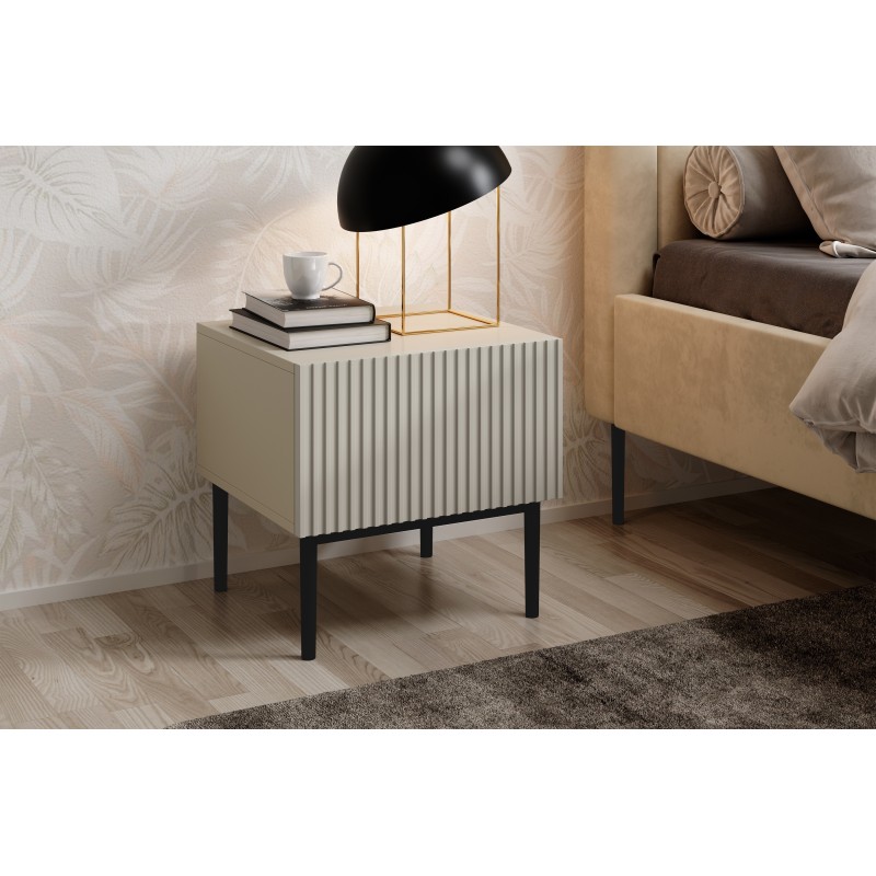 Zestaw szafek nocnych Nicole 46 cm - kaszmir / czarne nóżki Zestaw szafek nocnych Nicole 46 cm - kaszmir / czarne nóżki