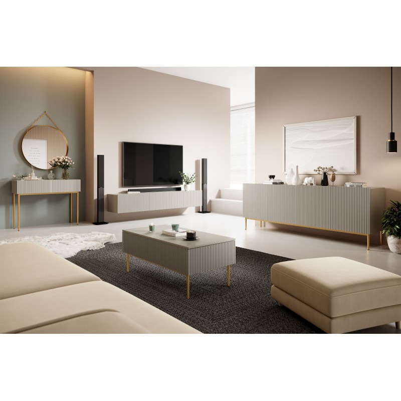 Biurko Nicole 100 cm - kaszmir / złote nóżki