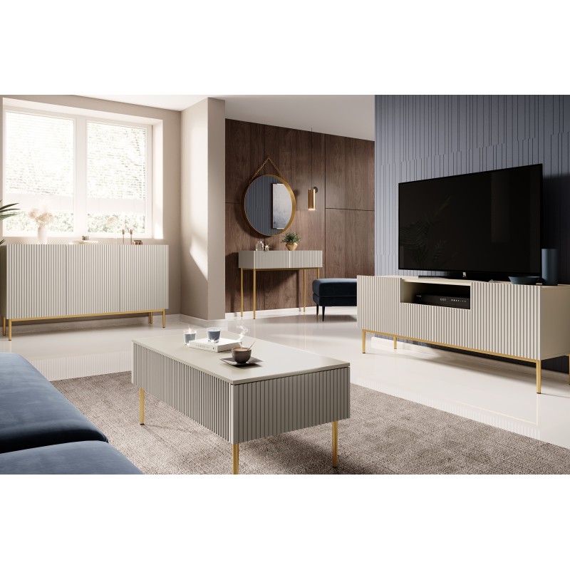 Biurko Nicole 100 cm - kaszmir / złote nóżki