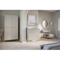 Biurko Nicole 100 cm - kaszmir / złote nóżki