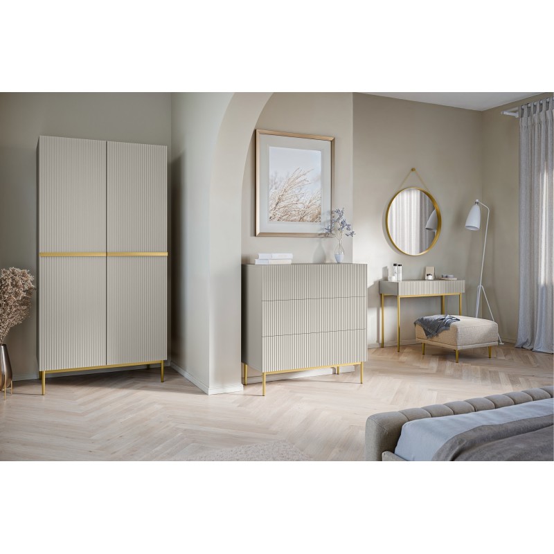 Biurko Nicole 100 cm - kaszmir / złote nóżki