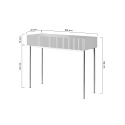 Biurko Nicole 100 cm - kaszmir / złote nóżki