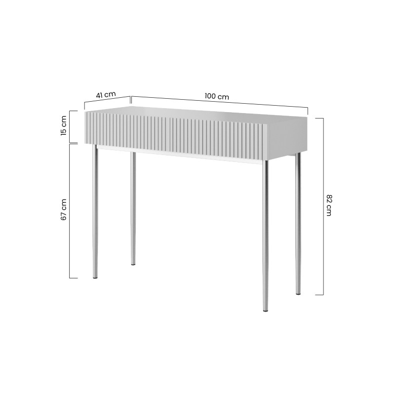 Biurko Nicole 100 cm - kaszmir / złote nóżki