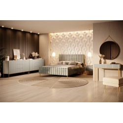 Biurko Nicole 100 cm - kaszmir / złote nóżki