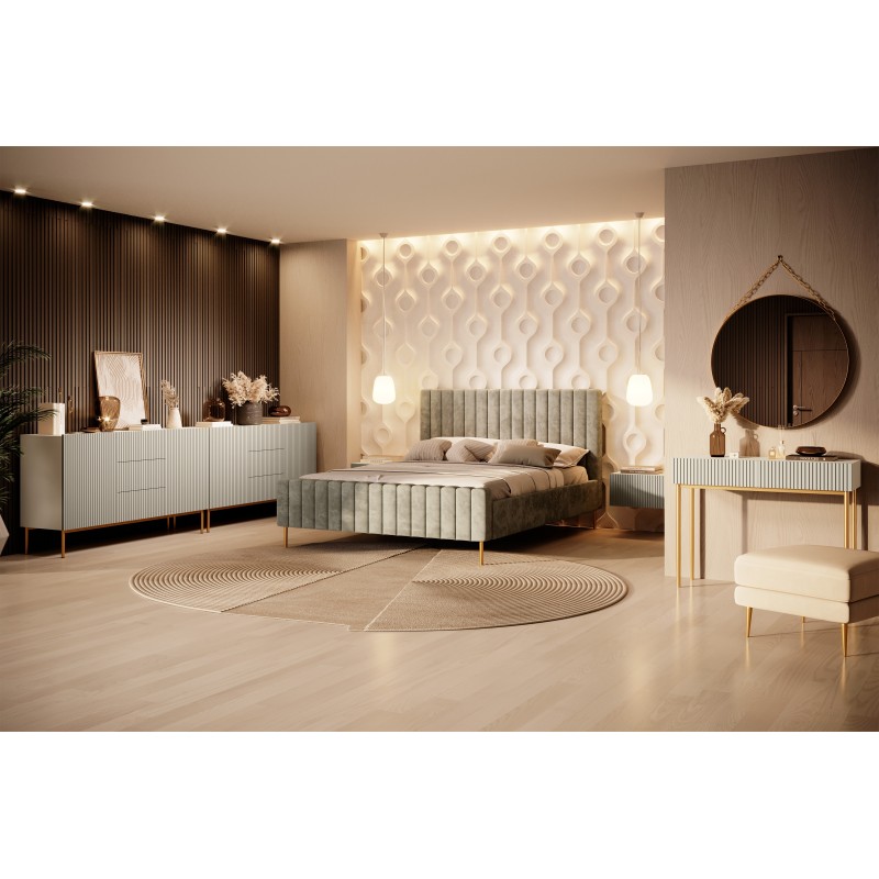 Biurko Nicole 100 cm - kaszmir / złote nóżki