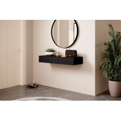 Wiszące biurko Nicole 100 cm z szufladami - czarny / czarny mat