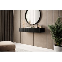 Wiszące biurko Nicole 100 cm z szufladami - czarny / czarny mat