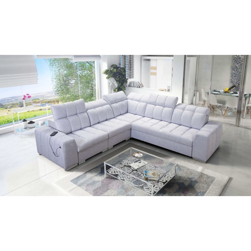 Prisma III corner sofa with sleeping function and USB port – comfort and style in one piece of furniture Prisma III corner sofa with sleeping function and USB port – comfort and style in one piece of furniture