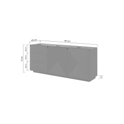 Komoda Asha 167 cm - biały mat, nowoczesny design Komoda Asha 167 cm - biały mat, nowoczesny design