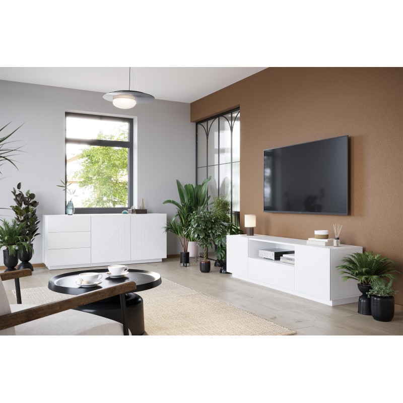 Komoda Asha 167 cm - biały mat, nowoczesny design Komoda Asha 167 cm - biały mat, nowoczesny design