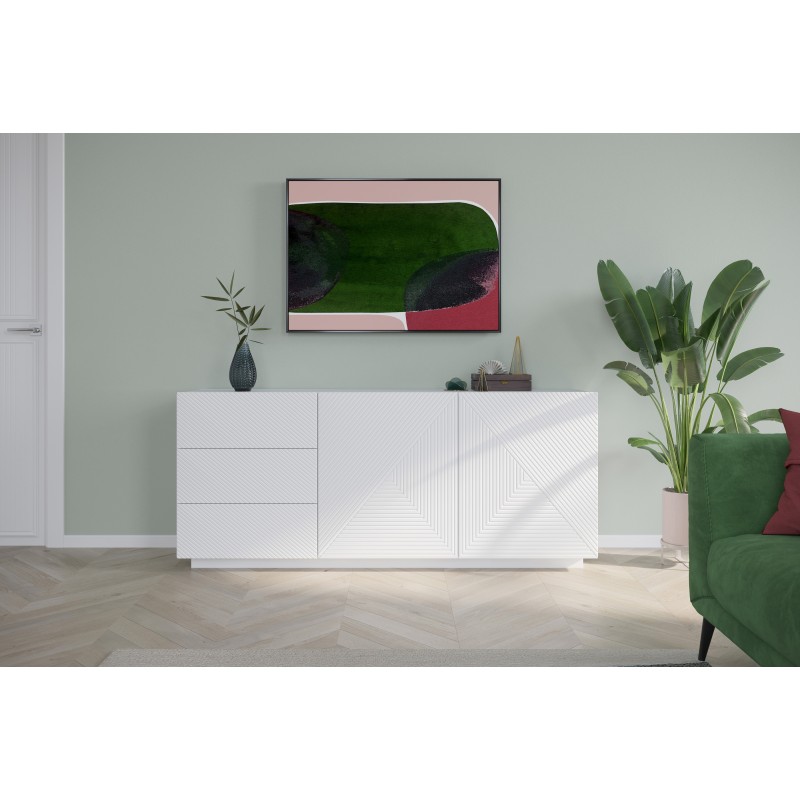 Komoda Asha 167 cm - biały mat, nowoczesny design Komoda Asha 167 cm - biały mat, nowoczesny design
