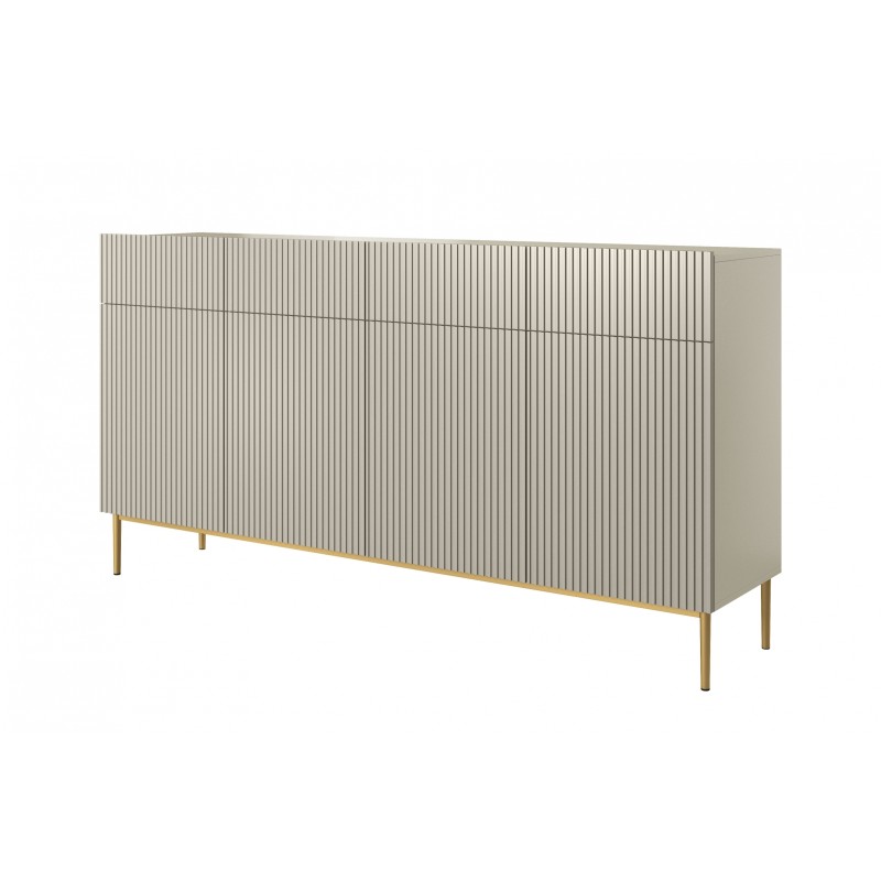 Komoda z szufladami Nicole 200 cm - kaszmir / złote nóżki