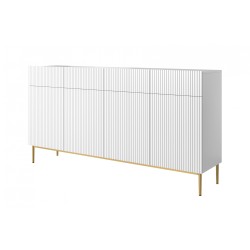 Komoda z szufladami Nicole 200 cm - biały mat / złote nóżki