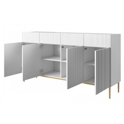 Komoda z szufladami Nicole 200 cm - biały mat / złote nóżki Komoda z szufladami Nicole 200 cm - biały mat / złote nóżki
