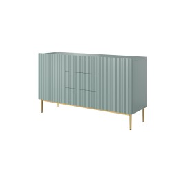 Komoda Nicole 150 cm - szałwia / złote nóżki