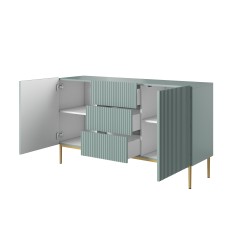 Komoda Nicole 150 cm - szałwia / złote nóżki Komoda Nicole 150 cm - szałwia / złote nóżki