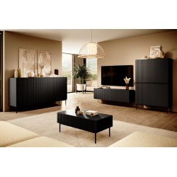 Komoda Nicole 200 cm - czarny mat, nowoczesny design Komoda Nicole 200 cm - czarny mat, nowoczesny design