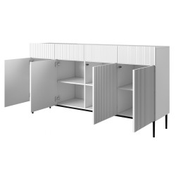 Komoda z szufladami Nicole 200 cm - biały mat / czarne nóżki Komoda z szufladami Nicole 200 cm - biały mat / czarne nóżki