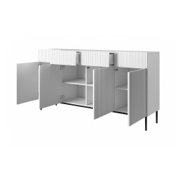 Komoda z szufladami Nicole 200 cm - biały mat / czarne nóżki Komoda z szufladami Nicole 200 cm - biały mat / czarne nóżki