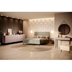 Komoda Nicole 150 cm z szufladami i półkami - antyczny róż / czarne nóżki - Limitowana oferta Komoda Nicole 150 cm z szufladami i półkami - antyczny róż / czarne nóżki - Limitowana oferta