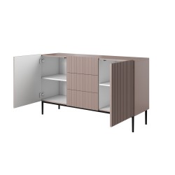 Komoda Nicole 150 cm z szufladami i półkami - antyczny róż / czarne nóżki - Limitowana oferta Komoda Nicole 150 cm z szufladami i półkami - antyczny róż / czarne nóżki - Limitowana oferta