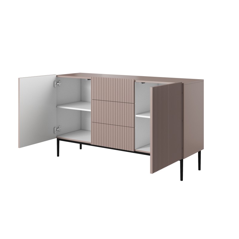 Komoda Nicole 150 cm z szufladami i półkami - antyczny róż / czarne nóżki - Limitowana oferta Komoda Nicole 150 cm z szufladami i półkami - antyczny róż / czarne nóżki - Limitowana oferta
