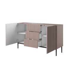 Komoda Nicole 150 cm z szufladami i półkami - antyczny róż / czarne nóżki - Limitowana oferta Komoda Nicole 150 cm z szufladami i półkami - antyczny róż / czarne nóżki - Limitowana oferta