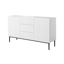 Komoda Nicole 150 cm - biały mat, czarne nóżki