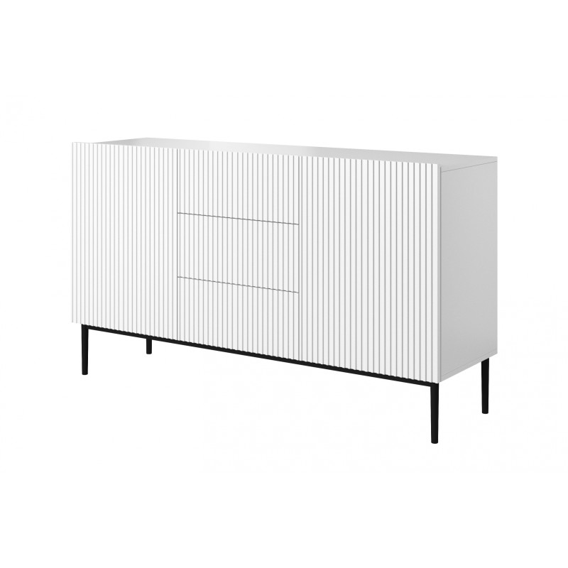 Komoda Nicole 150 cm - biały mat, czarne nóżki Komoda Nicole 150 cm - biały mat, czarne nóżki