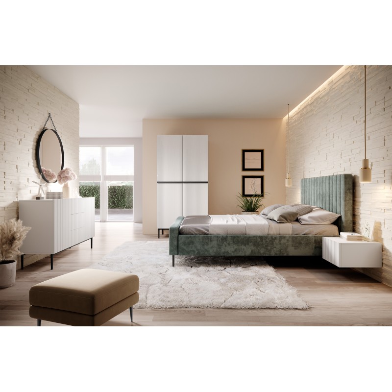Komoda Nicole 150 cm - biały mat, czarne nóżki Komoda Nicole 150 cm - biały mat, czarne nóżki