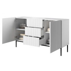 Komoda Nicole 150 cm - biały mat, czarne nóżki Komoda Nicole 150 cm - biały mat, czarne nóżki