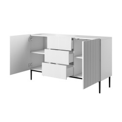 Komoda Nicole 150 cm - biały mat, czarne nóżki Komoda Nicole 150 cm - biały mat, czarne nóżki