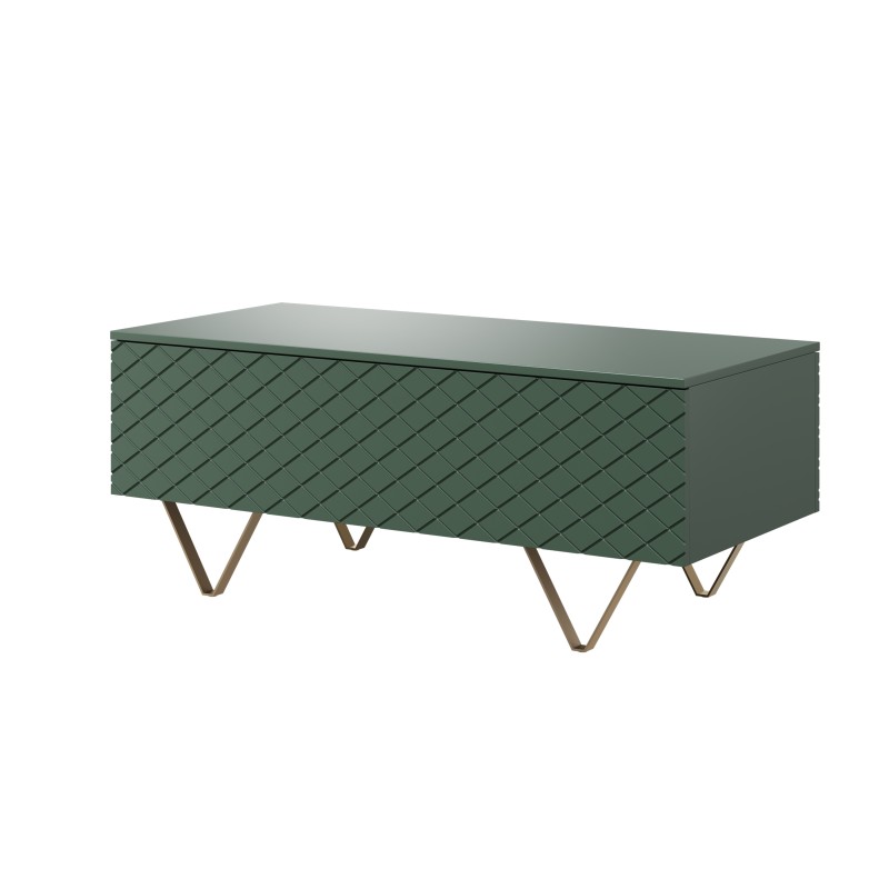 Stolik kawowy Scalia 120 2K ze schowkiem - labrador mat / złote nogi - Limitowana oferta Stolik kawowy Scalia 120 2K ze schowkiem - labrador mat / złote nogi - Limitowana oferta